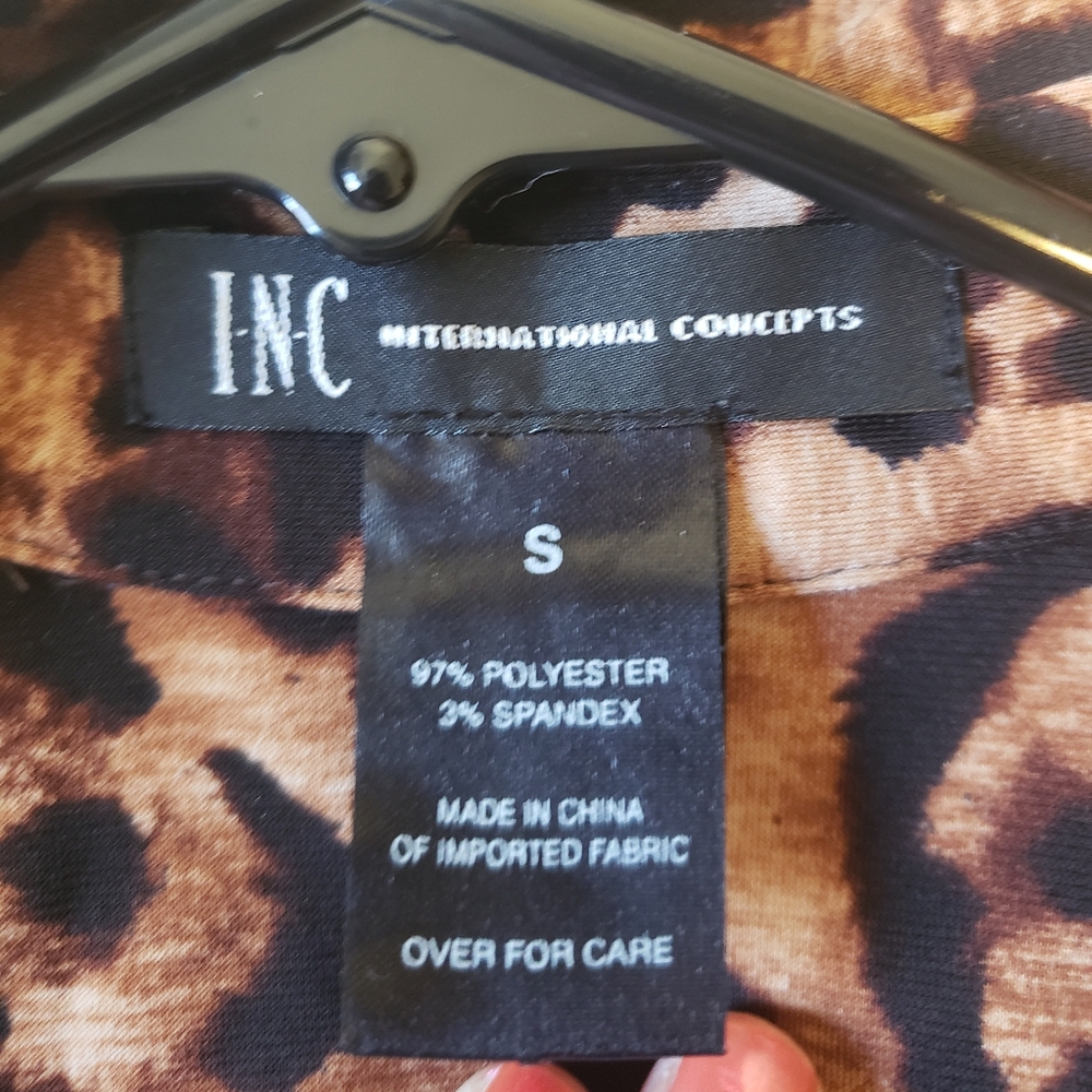 INC International Concepts Leopard Print Midi Shirt Dress size S - Picture 12 of 14